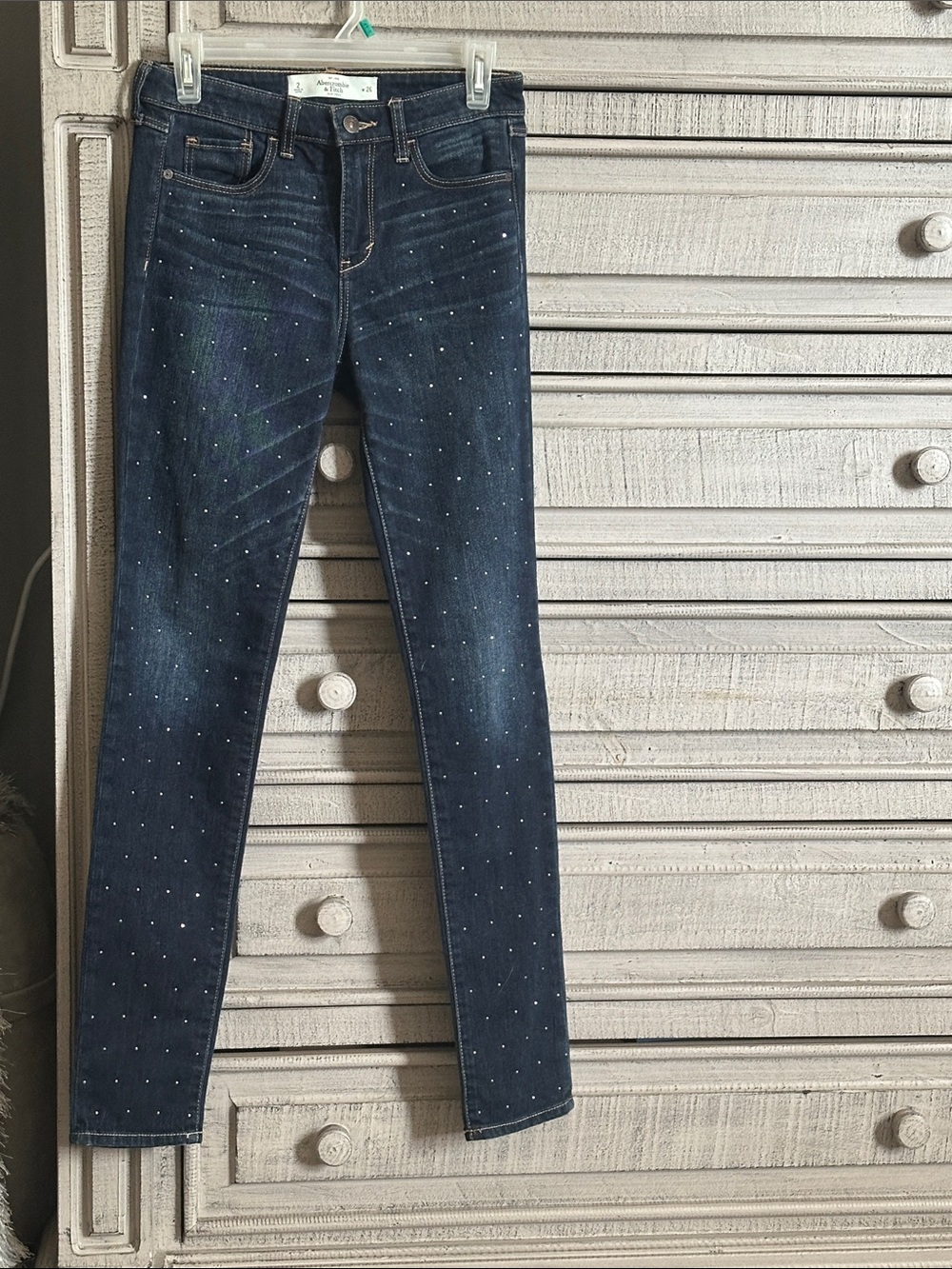 Abercrombie Dark Blue Studded Women's Skinny Jeans size 2 - 26 waist